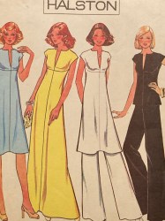 4934 MCCALLS HALSTON 1976 STRETCH KNIT DRESS, TUNIC, TOP, PANTS PATTERN 6 UNCUT
